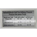 Cold tire inflation pressure