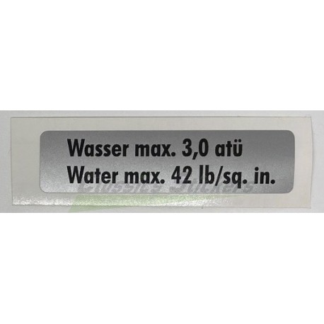 étiquette "Water max 42 lb"