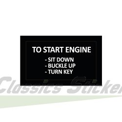 Start engine sticker