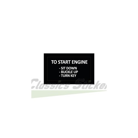 Start engine sticker