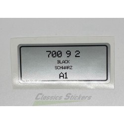 Color code label for Porsche 911 and 928
