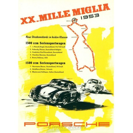 Porsche Poster XX Mille Miglia 1953 