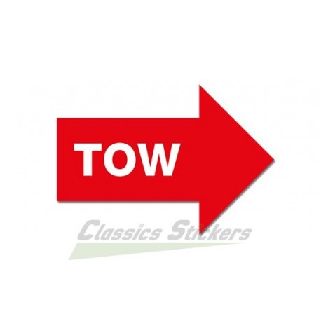 Tow boom sticker