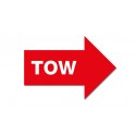 Tow boom sticker