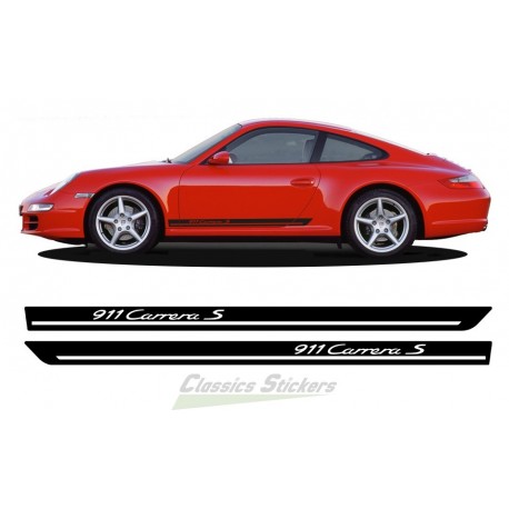 Bande logo Porsche Carrera découpé toutes années