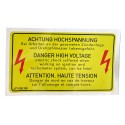 High voltage label