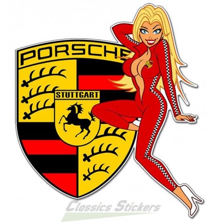 Sticker Pinup vintage Porsche 2