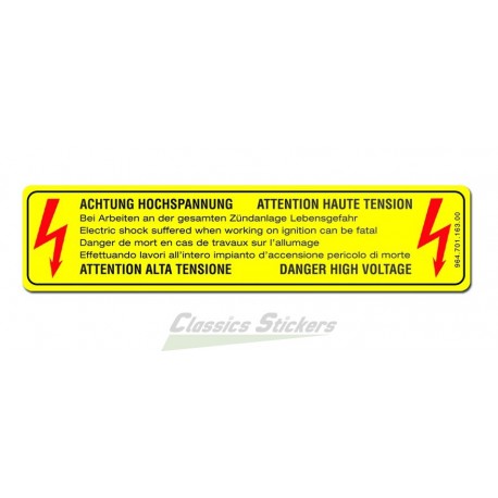 High voltage label for 911