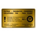 Collapsible tire label for 944