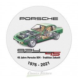 924 sticker 45 years anniversary Badge