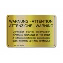 Warning cooling fan label for 928