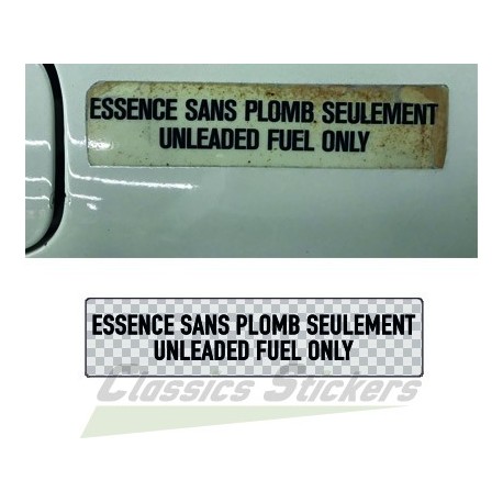Unleaded fuel label only