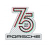 75 years clear sticker