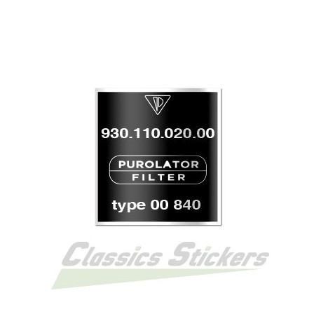 étiquette Purolator 911/930 Turbo (75-77)