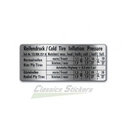 Cold tire inflation pressure