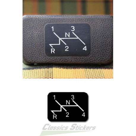 VW gear lever label